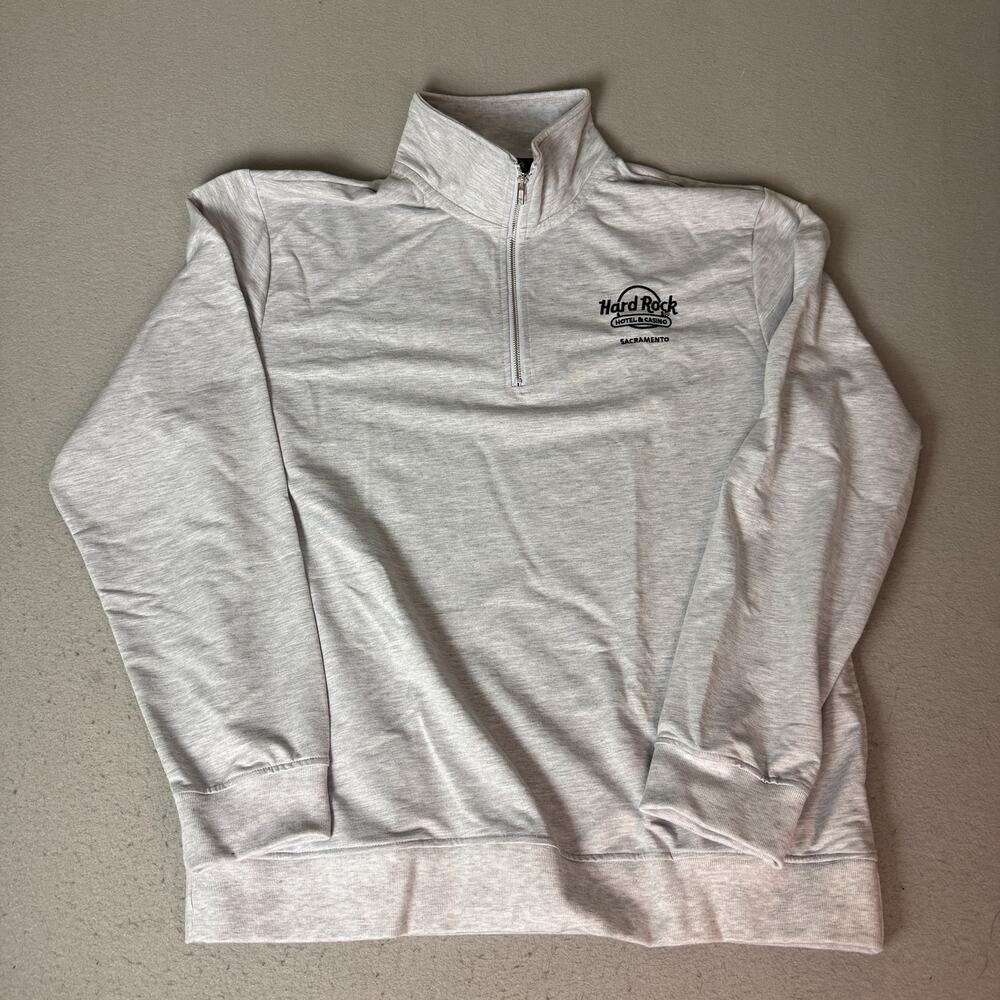 Hard Rock Hotel Casino Sacramento 3XL Gray Quarter Zip Pullover Sweatshirt